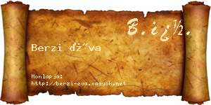 Berzi Éva névjegykártya